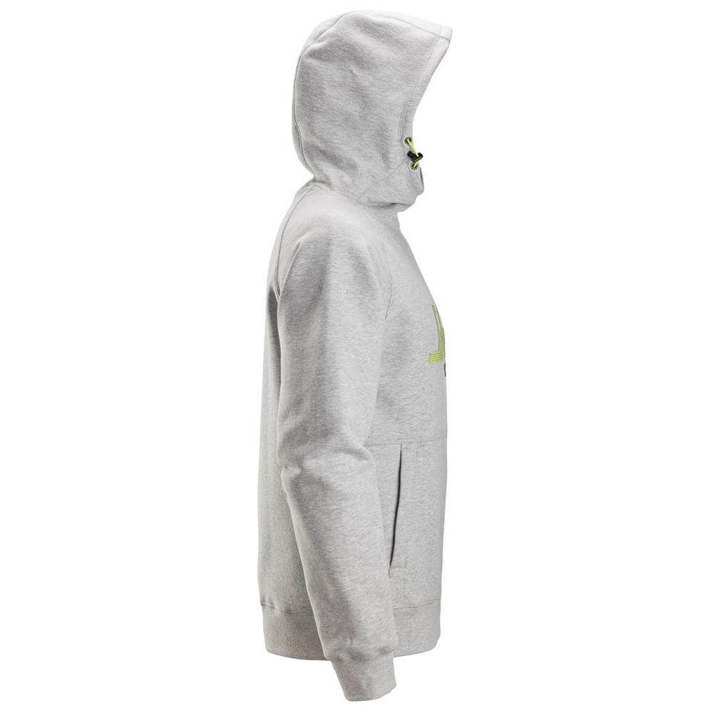 Snickers 2845 Logo Hoodie Grey Melange right #colour_grey-melange
