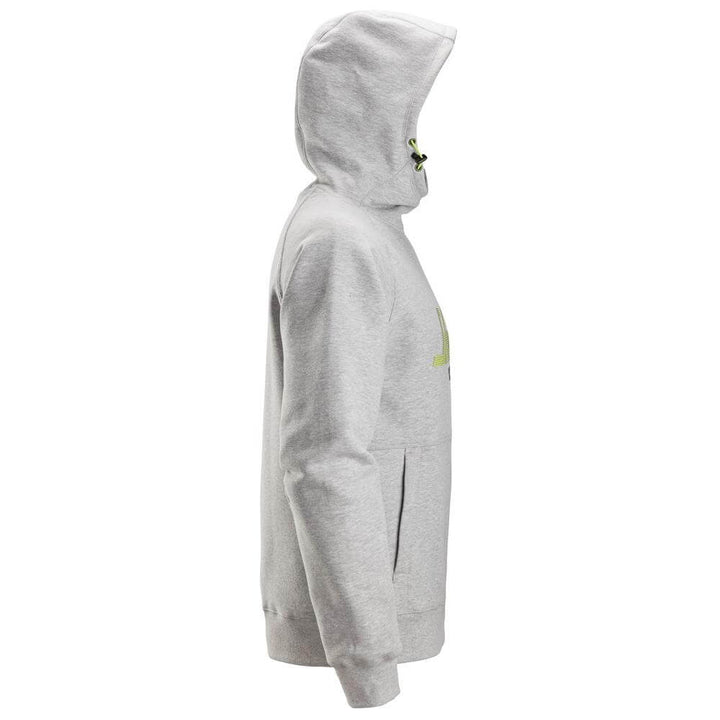 Snickers 2845 Logo Hoodie Grey Melange right #colour_grey-melange
