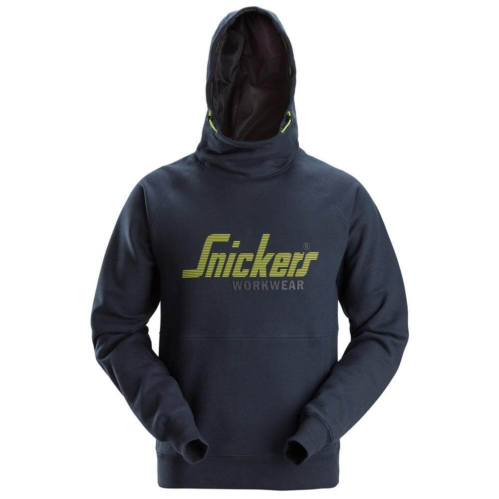 Snickers 2845 Logo Hoodie Navy Main #colour_navy
