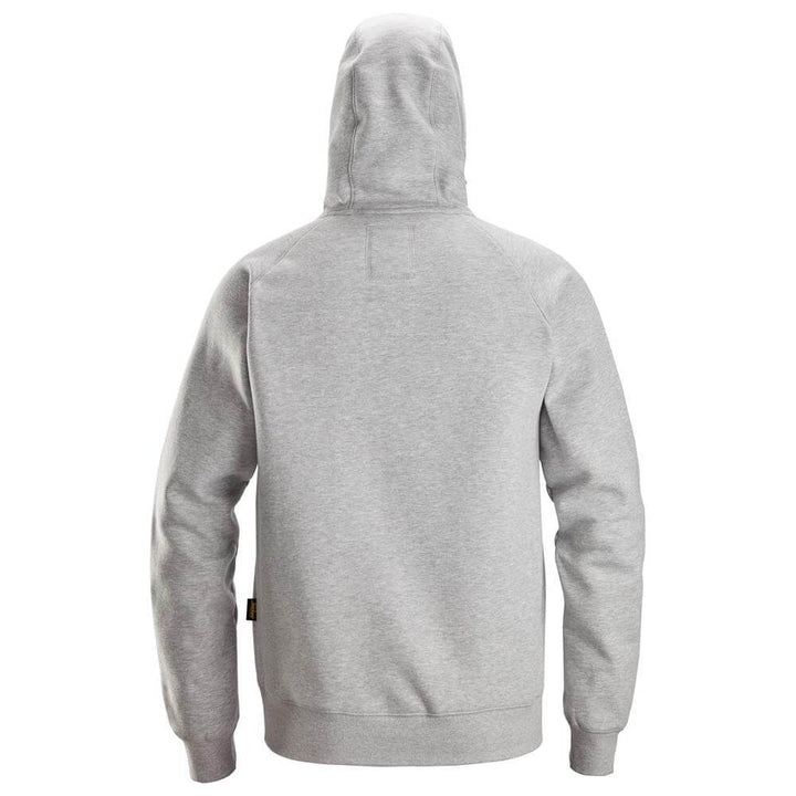 Snickers 2846 Logo Full Zip Hoodie Grey Melange back #colour_grey-melange