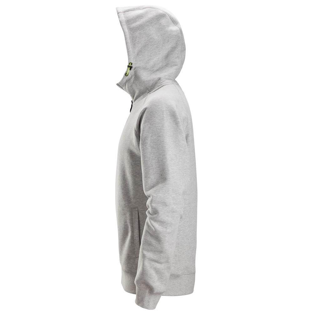 Snickers 2846 Logo Full Zip Hoodie Grey Melange left #colour_grey-melange
