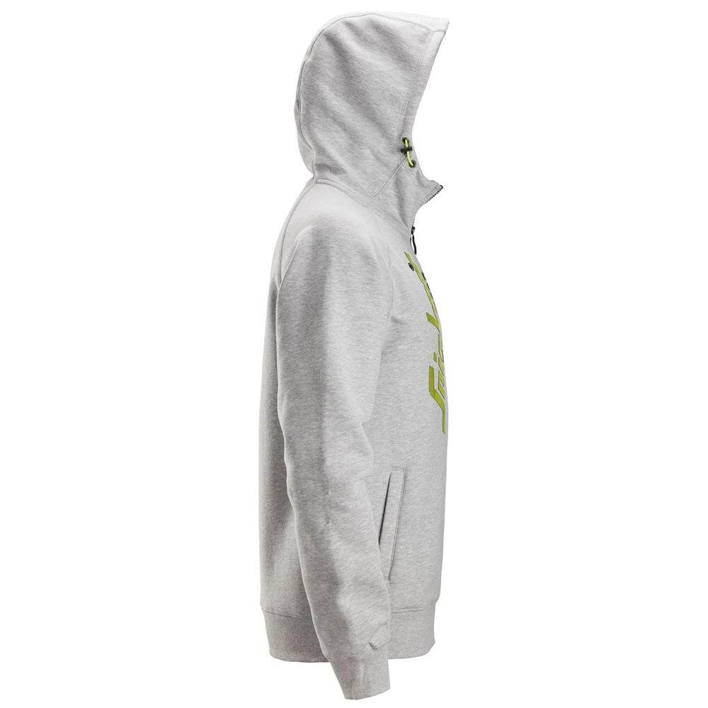 Snickers 2846 Logo Full Zip Hoodie Grey Melange right #colour_grey-melange