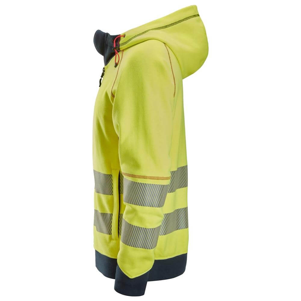 Snickers 2866 ProtecWork Arc Full Zip Hoodie High Vis Class 3 Hi Vis Yellow Navy left #colour_hi-vis-yellow-navy