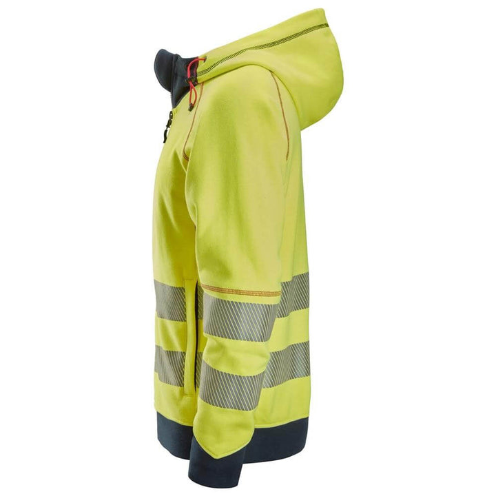 Snickers 2866 ProtecWork Arc Full Zip Hoodie High Vis Class 3 Hi Vis Yellow Navy left #colour_hi-vis-yellow-navy