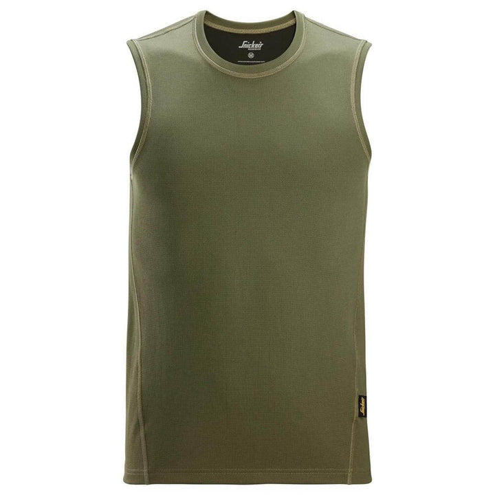 Snickers 2956 Stay Fresh Tank Top Khaki Green Main #colour_khaki-green