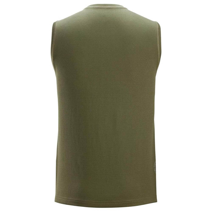 Snickers 2956 Stay Fresh Tank Top Khaki Green back #colour_khaki-green