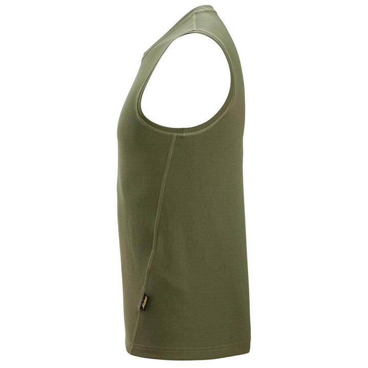 Snickers 2956 Stay Fresh Tank Top Khaki Green left #colour_khaki-green