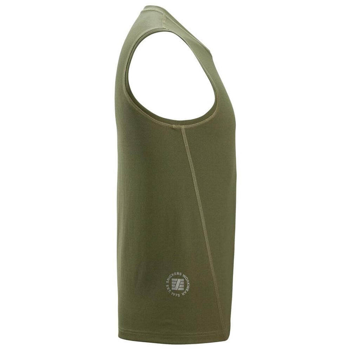 Snickers 2956 Stay Fresh Tank Top Khaki Green right #colour_khaki-green