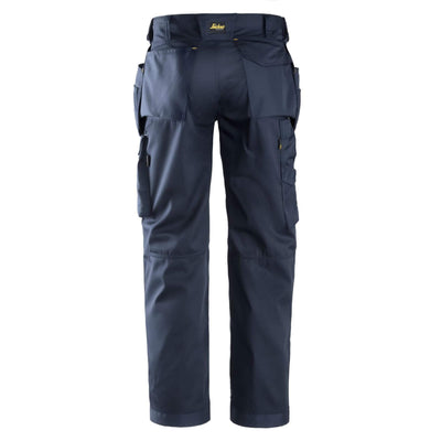 Snickers 3211 Craftsmen Loose Fit Holster Pocket Trousers CoolTwill Navy Navy back #colour_navy-navy