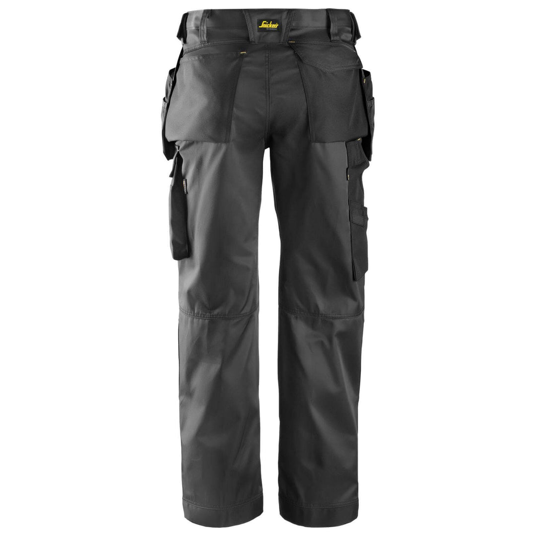 Snickers 3212 Craftsmen Loose Fit Holster Pocket Trousers DuraTwill Black Black back #colour_black-black