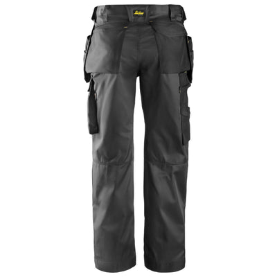 Snickers 3212 Craftsmen Loose Fit Holster Pocket Trousers DuraTwill Black Black back #colour_muted-black-black