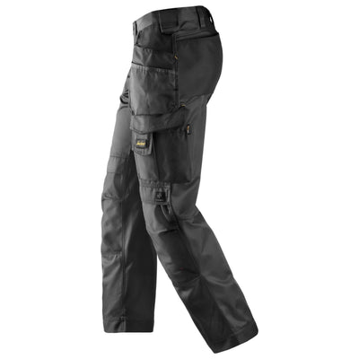 Snickers 3212 Craftsmen Loose Fit Holster Pocket Trousers DuraTwill Black Black left #colour_muted-black-black