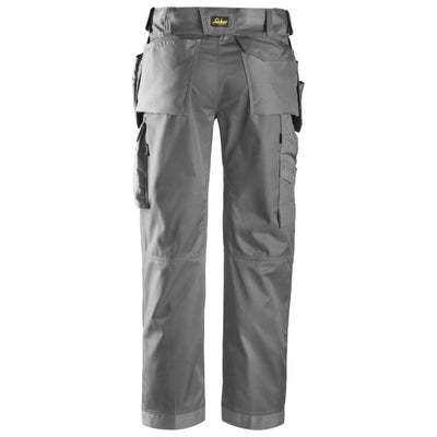 Snickers 3212 Craftsmen Loose Fit Holster Pocket Trousers DuraTwill Grey Grey back #colour_grey-grey