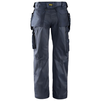 Snickers 3212 Craftsmen Loose Fit Holster Pocket Trousers DuraTwill Navy Navy back #colour_navy-navy
