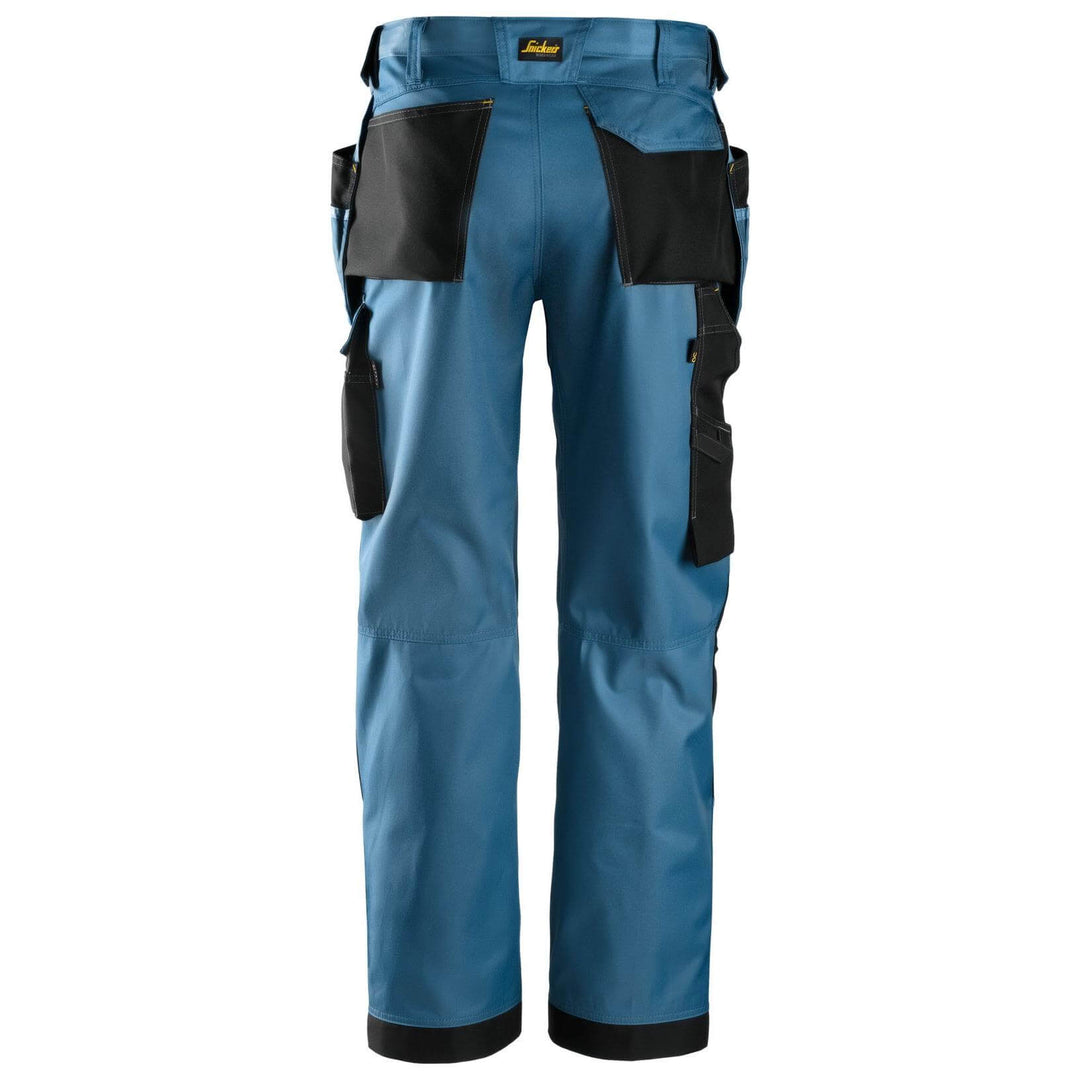 Snickers 3212 Craftsmen Loose Fit Holster Pocket Trousers DuraTwill Ocean Black back #colour_ocean-black