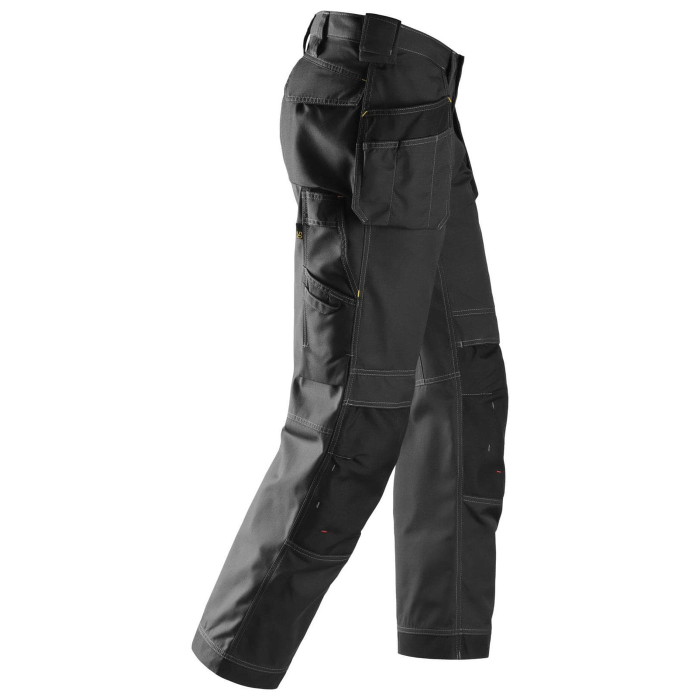 Snickers 3213 Craftsmen Loose Fit Holster Pocket Trousers Rip Stop Black Black right #colour_black-black