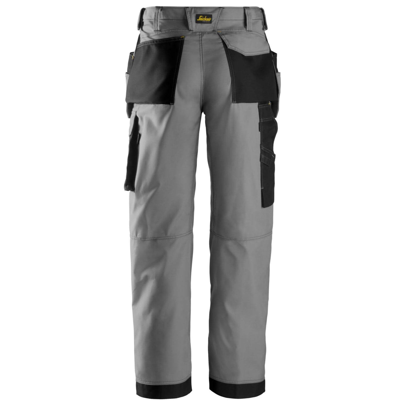 Snickers 3213 Craftsmen Loose Fit Holster Pocket Trousers Rip Stop Grey Black back #colour_grey-black