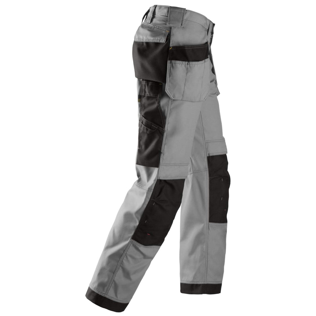 Snickers 3213 Craftsmen Loose Fit Holster Pocket Trousers Rip Stop Grey Black right #colour_grey-black