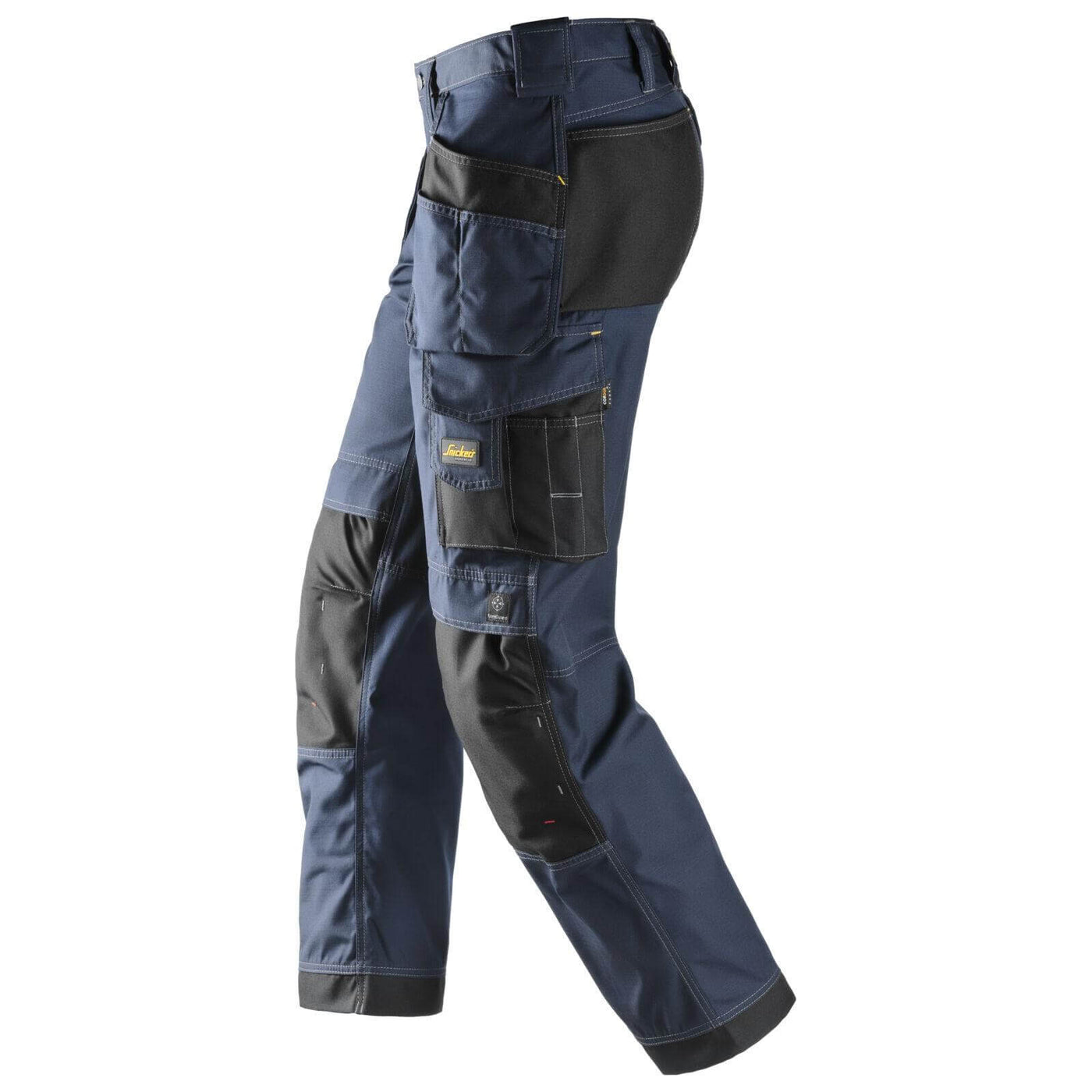 Snickers 3213 Craftsmen Loose Fit Holster Pocket Trousers Rip Stop Navy Black left #colour_navy-black