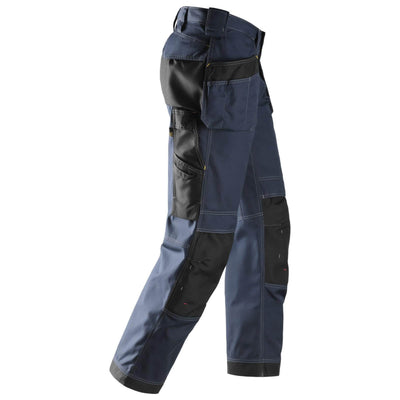 Snickers 3213 Craftsmen Loose Fit Holster Pocket Trousers Rip Stop Navy Black right #colour_navy-black