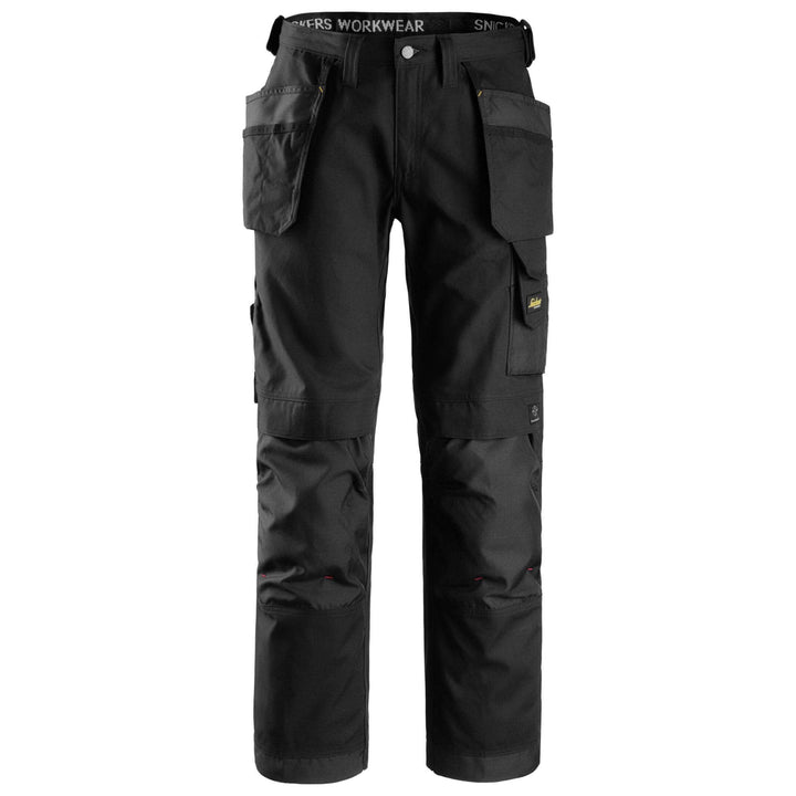 Snickers 3214 Craftsmen Loose Fit Holster Pocket Trousers Canvas+ Black Black Main #colour_black-black