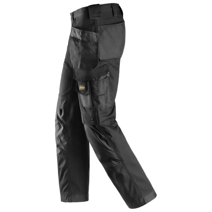 Snickers 3214 Craftsmen Loose Fit Holster Pocket Trousers Canvas+ Black Black left #colour_black-black