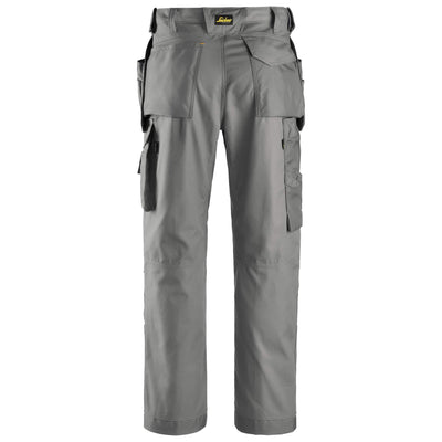 Snickers 3214 Craftsmen Loose Fit Holster Pocket Trousers Canvas+ Grey Grey back #colour_grey-grey