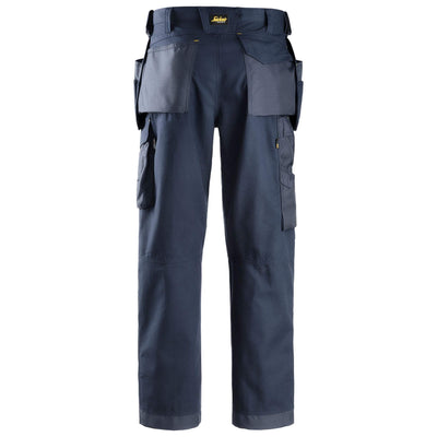 Snickers 3214 Craftsmen Loose Fit Holster Pocket Trousers Canvas+ Navy Navy back #colour_navy-navy