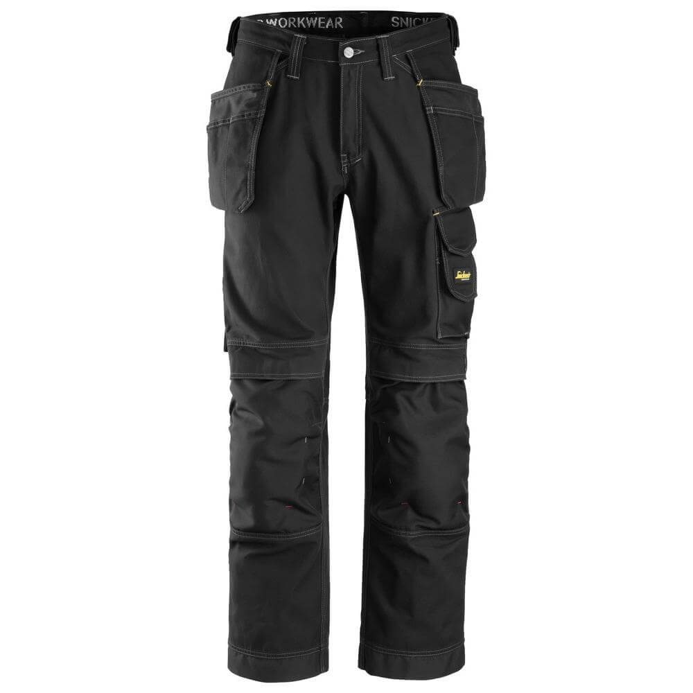 Snickers 3215 Craftsmen Loose Fit Holster Pocket Trousers Comfort Cotton Black Black Main #colour_black-black