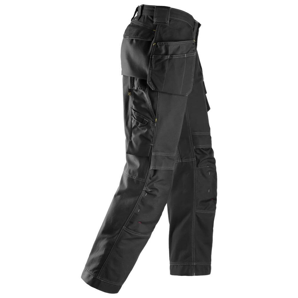 Snickers 3215 Craftsmen Loose Fit Holster Pocket Trousers Comfort Cotton Black Black right #colour_black-black