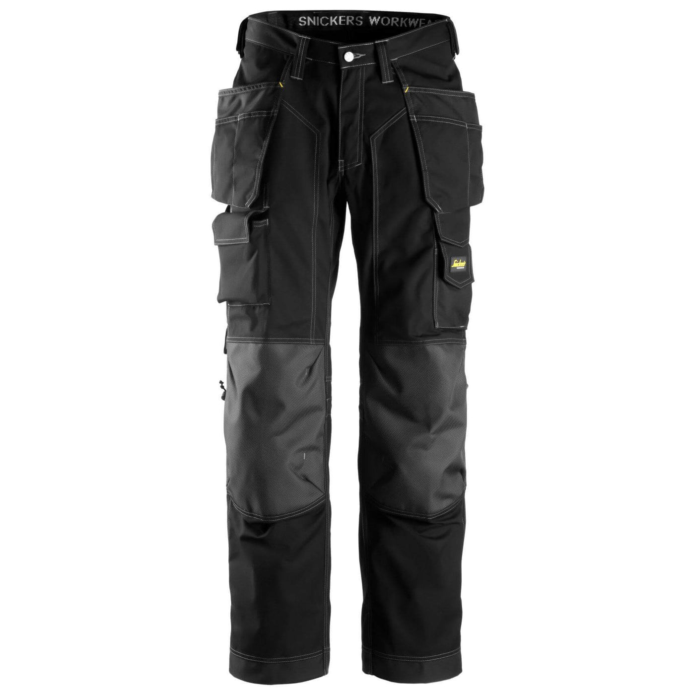 Snickers 3223 Floorlayer Loose Fit Holster Pocket Trousers Rip Stop Black Black Main #colour_black-black