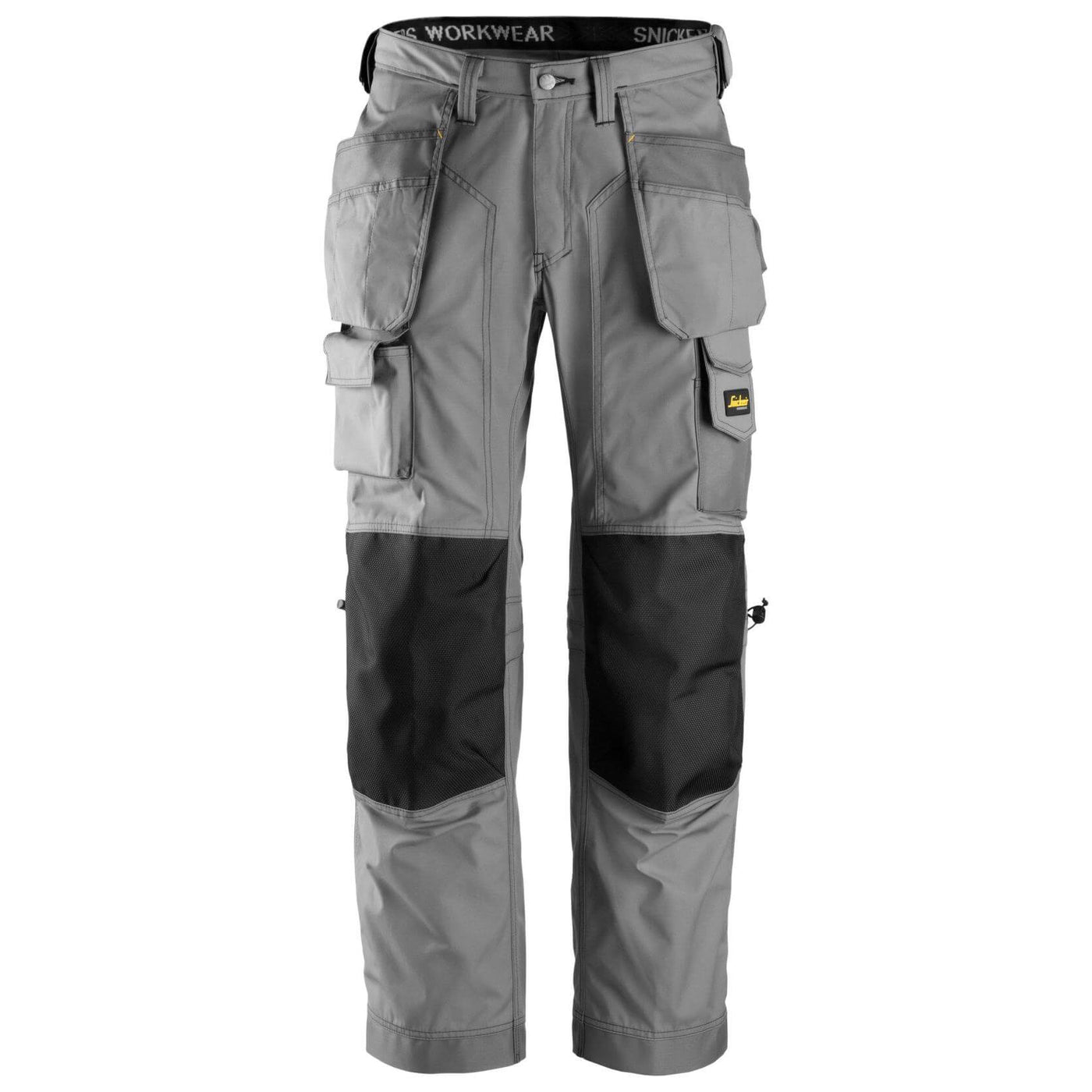 Snickers 3223 Floorlayer Loose Fit Holster Pocket Trousers Rip Stop Grey Black Main #colour_grey-black