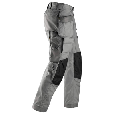 Snickers 3223 Floorlayer Loose Fit Holster Pocket Trousers Rip Stop Grey Black right #colour_grey-black