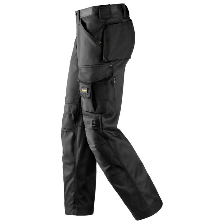 Snickers 3312 Craftsmen Loose Fit Trousers DuraTwill Black Black left #colour_black-black