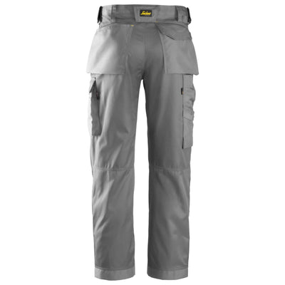 Snickers 3312 Craftsmen Loose Fit Trousers DuraTwill Grey Grey back #colour_grey-grey
