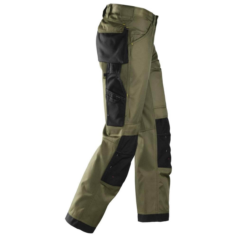 Snickers 3312 Craftsmen Loose Fit Trousers DuraTwill Olive Black right #colour_olive-black