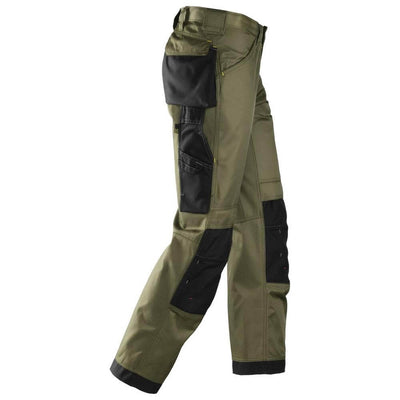 Snickers 3312 Craftsmen Loose Fit Trousers DuraTwill Olive Black right #colour_olive-black