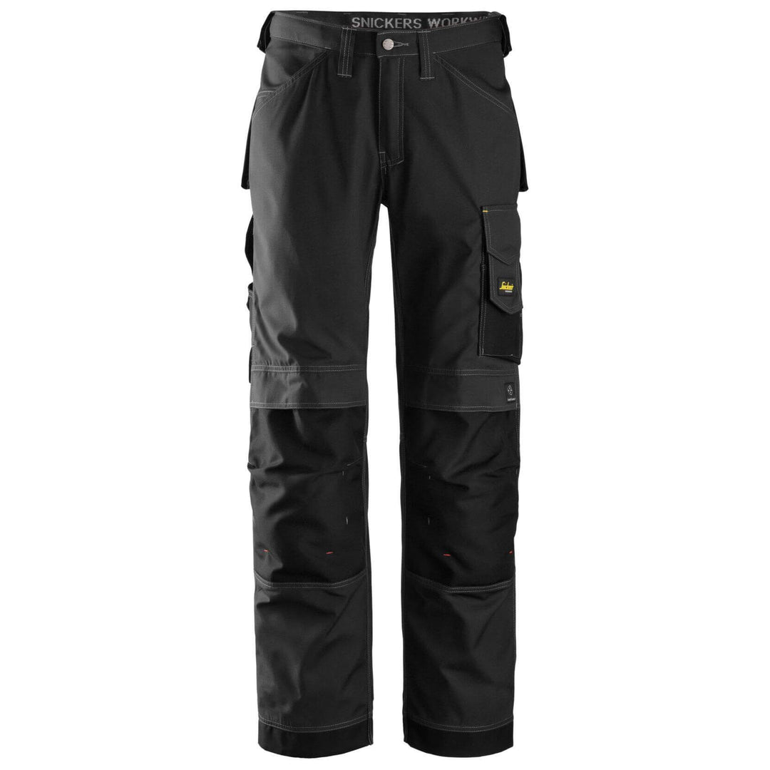 Snickers 3313 Craftsmen Loose Fit Trousers Rip Stop Black Black Main #colour_black-black