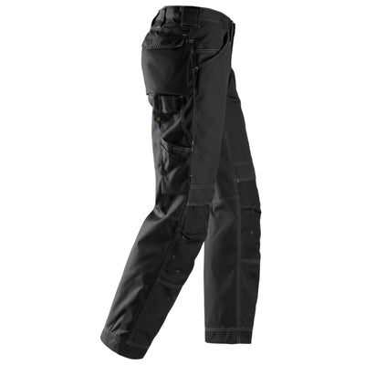 Snickers 3313 Craftsmen Loose Fit Trousers Rip Stop Black Black right #colour_black-black