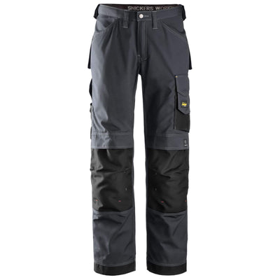 Snickers 3313 Craftsmen Loose Fit Trousers Rip Stop Steel Grey Black Main #colour_steel-grey-black