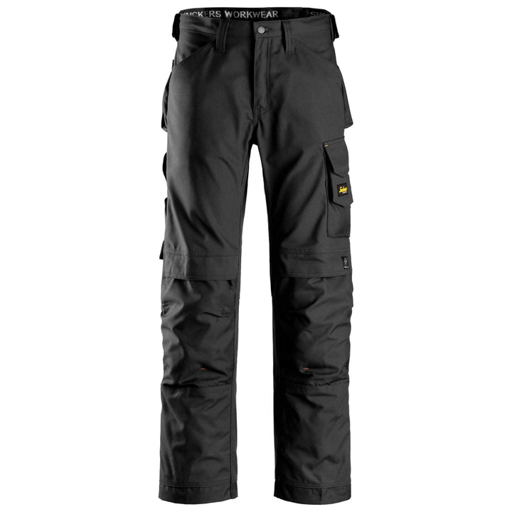 Snickers 3314 Craftsmen Loose Fit Trousers Canvas+ Black Black Main #colour_black-black