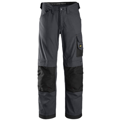Snickers 3314 Craftsmen Loose Fit Trousers Canvas+ Steel Grey Black Main #colour_steel-grey-black