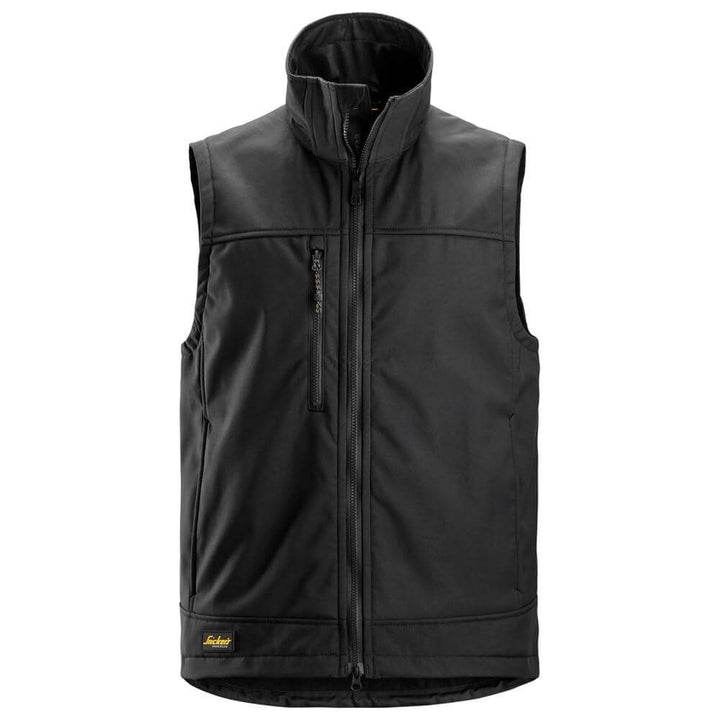 Snickers 4506 AllroundWork Softshell Stretch Vest Black Black Main #colour_black-black