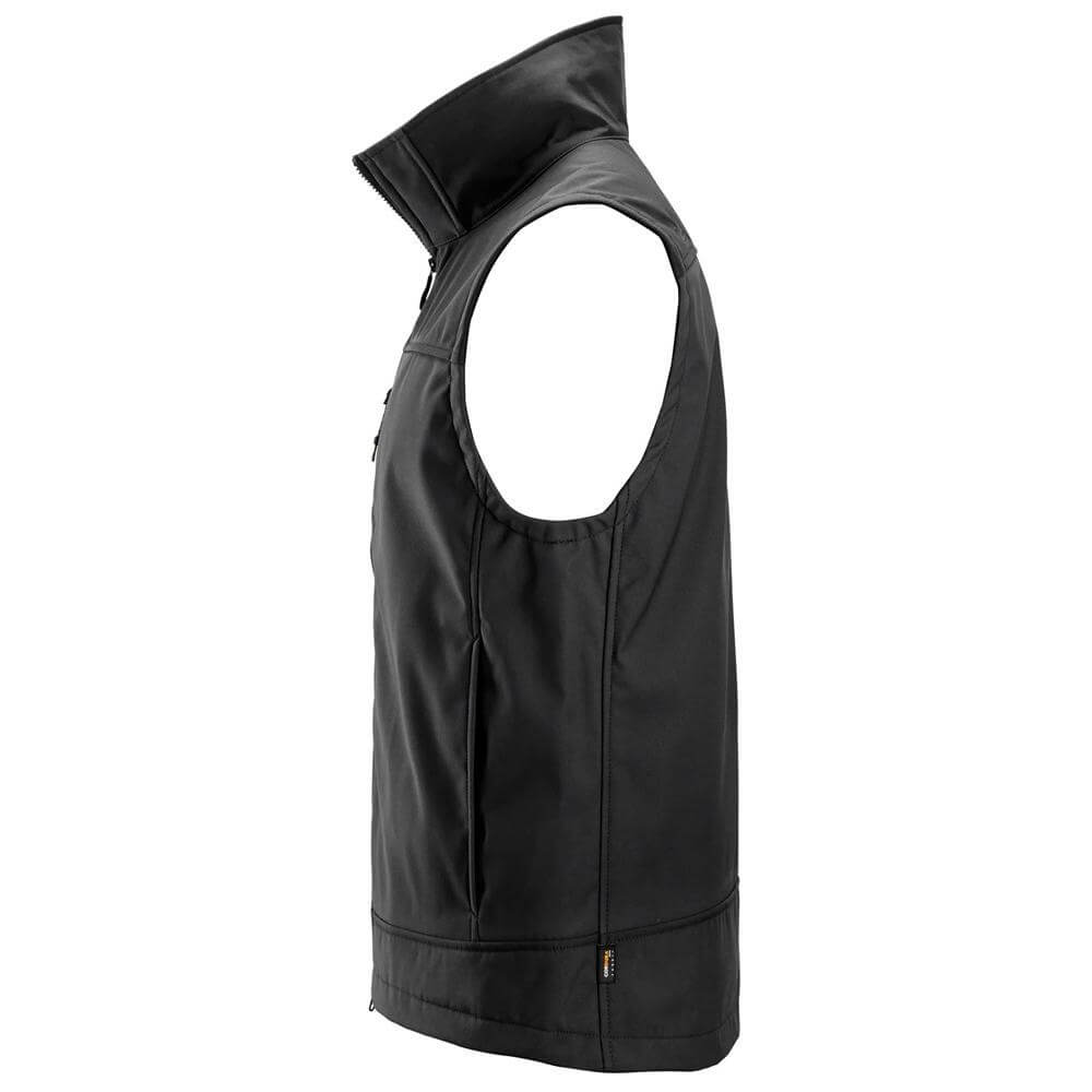 Snickers 4506 AllroundWork Softshell Stretch Vest Black Black left #colour_black-black