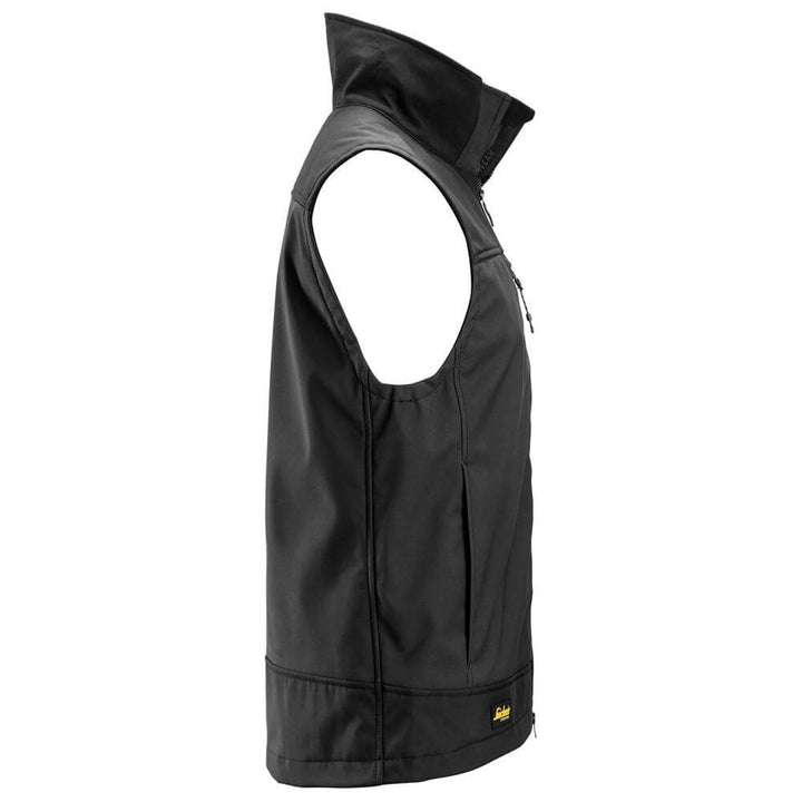 Snickers 4506 AllroundWork Softshell Stretch Vest Black Black right #colour_black-black