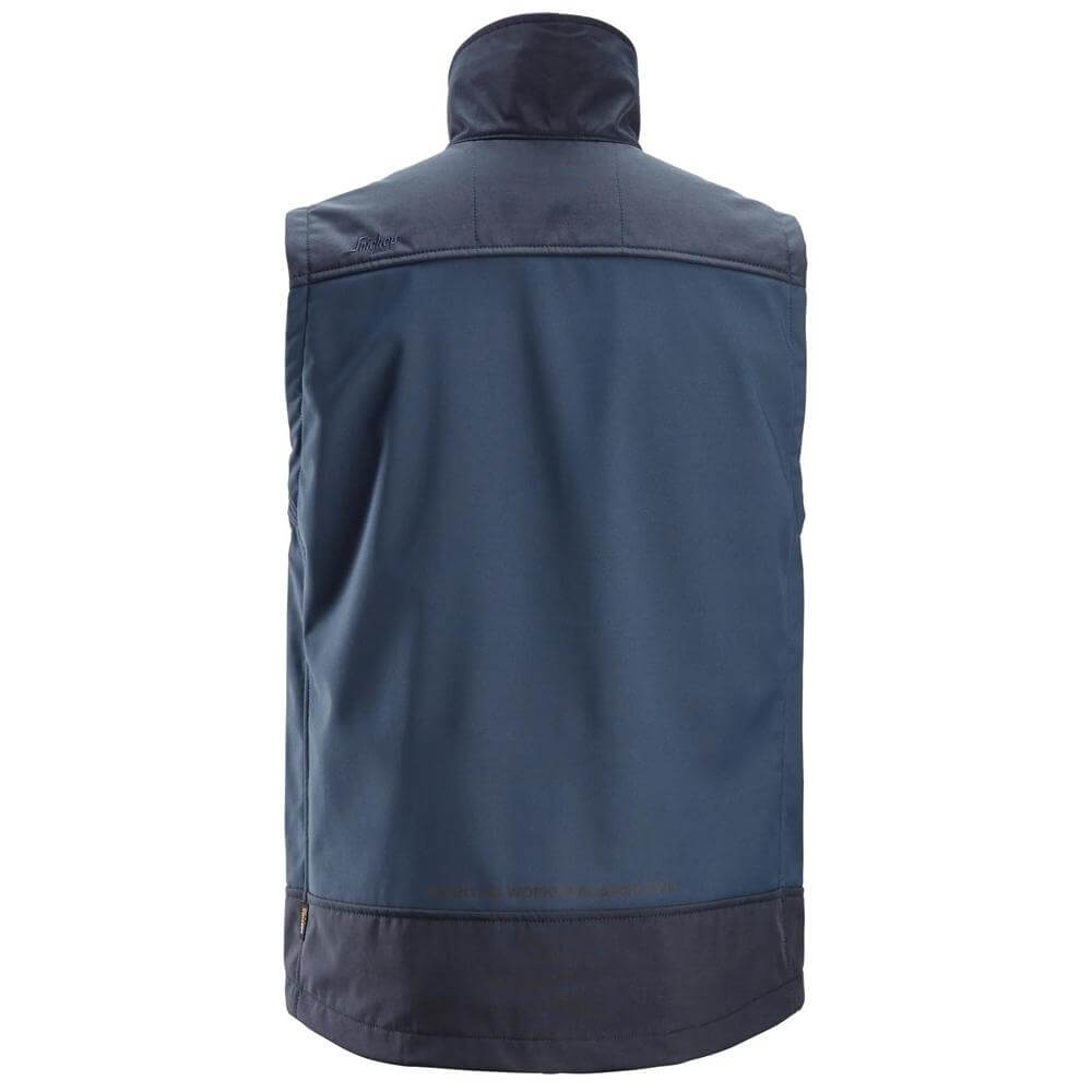 Snickers 4506 AllroundWork Softshell Stretch Vest Navy Dark Navy back #colour_navy-dark-navy