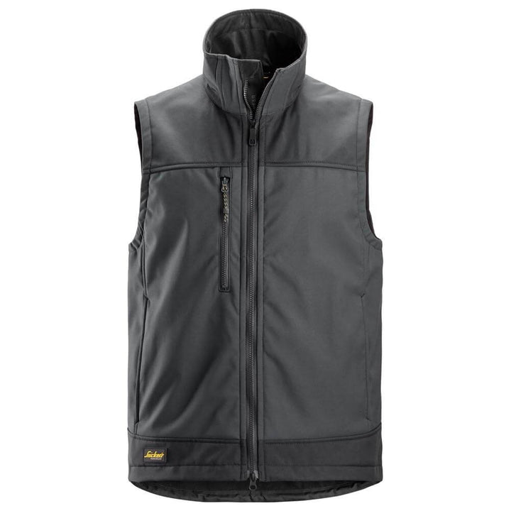 Snickers 4506 AllroundWork Softshell Stretch Vest Steel Grey Dark Steel Grey Main #colour_steel-grey-dark-steel-grey
