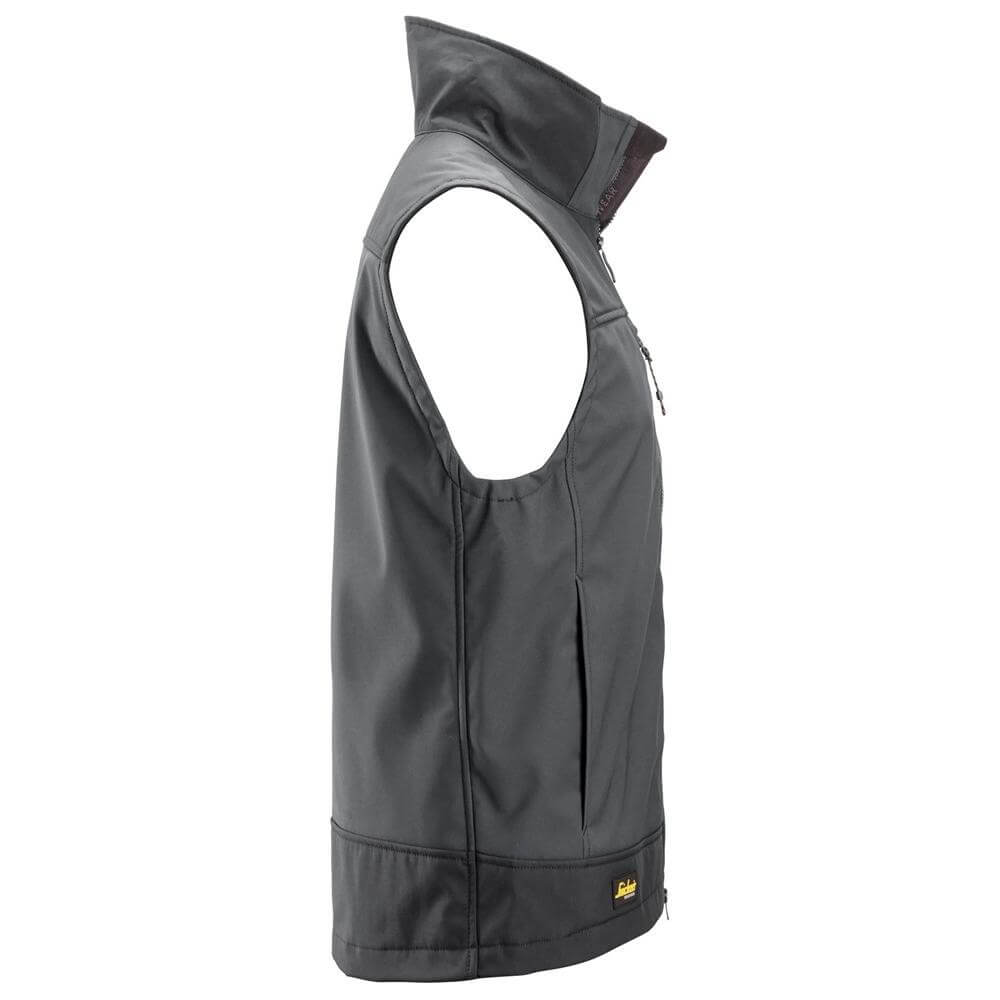 Snickers 4506 AllroundWork Softshell Stretch Vest Steel Grey Dark Steel Grey right #colour_steel-grey-dark-steel-grey