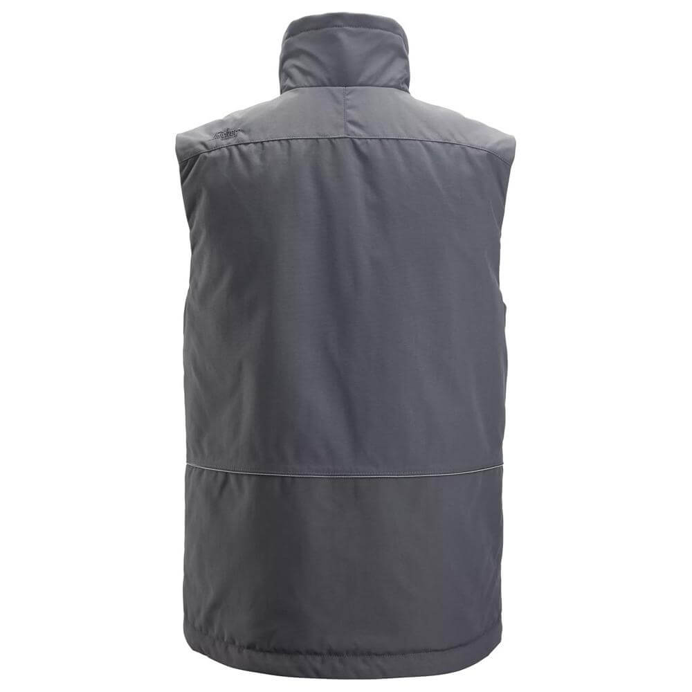 Snickers 4558 AllroundWork Winter Vest Steel Grey back #colour_steel-grey