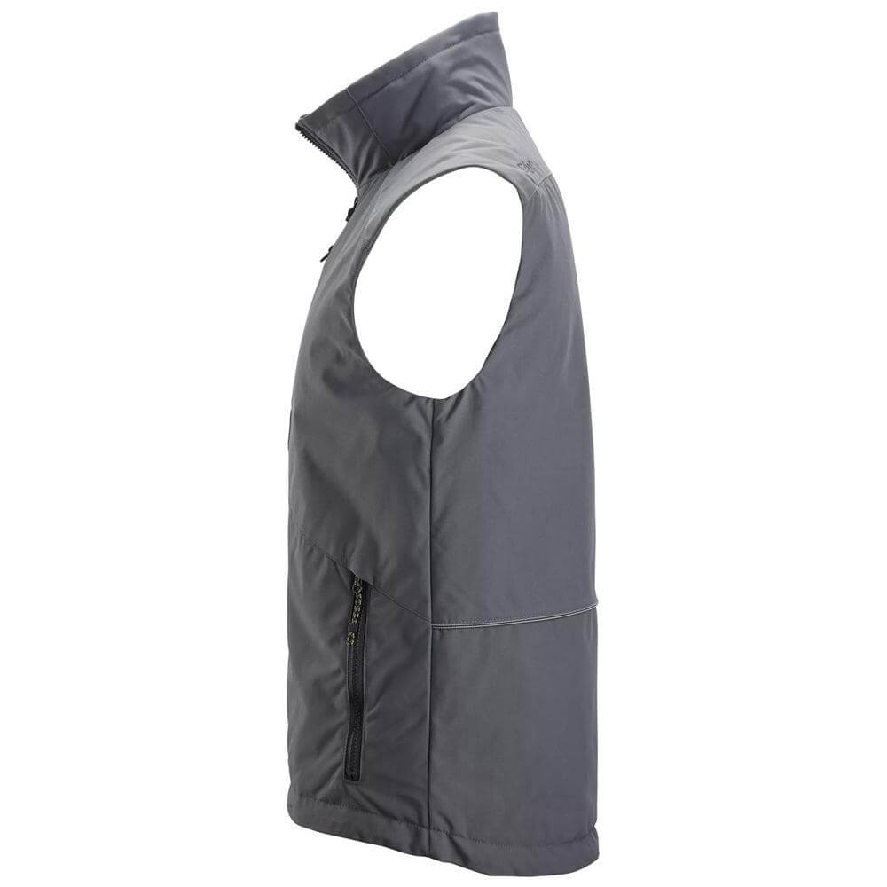 Snickers 4558 AllroundWork Winter Vest Steel Grey left #colour_steel-grey
